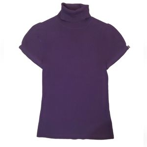 Apt.‎ 9 Women's Purple Turtleneck Short Sleeve Fitted Sweater Top Petite Medium
